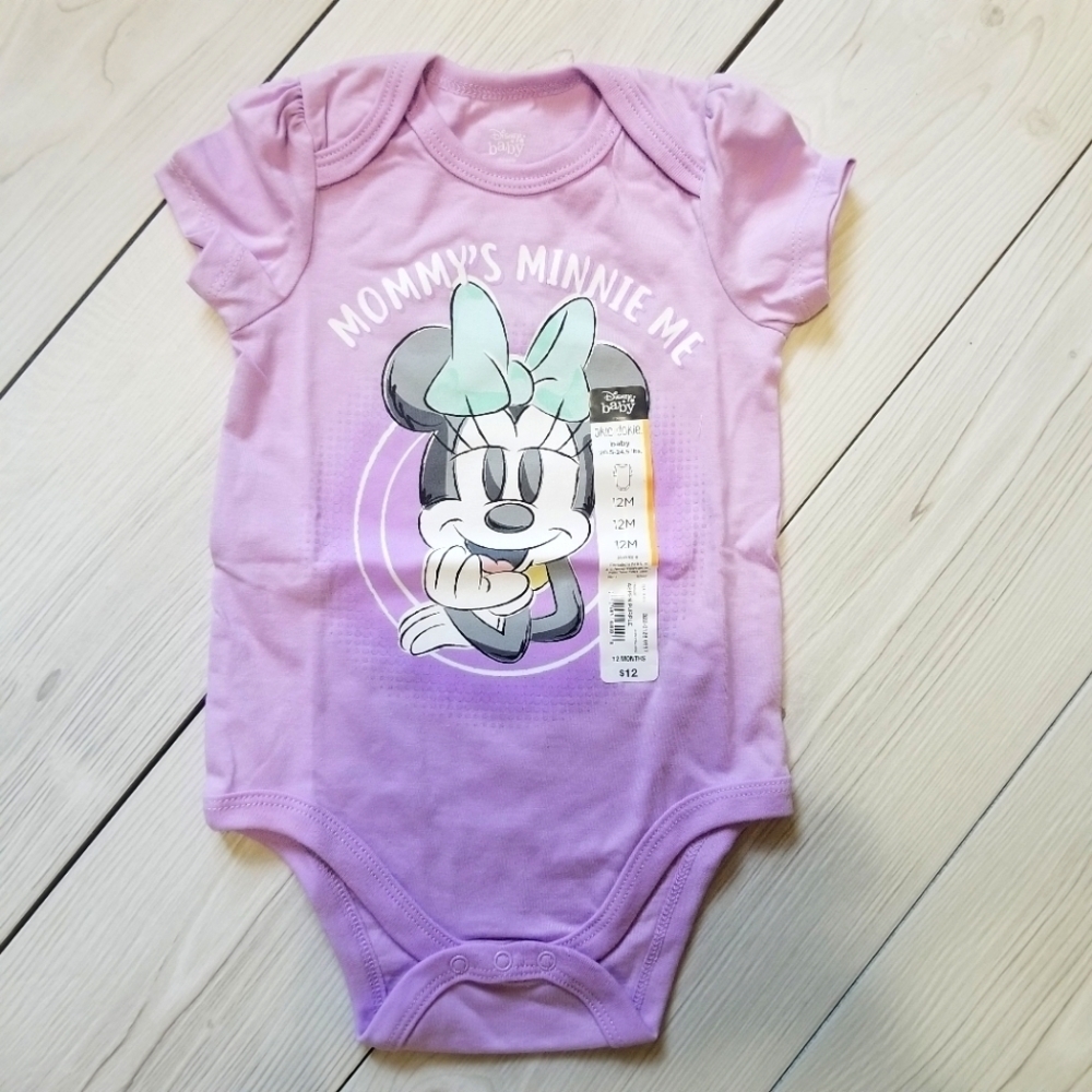 Disney baby Minnie Mouse lavender purple onesie size 12 mo NWT